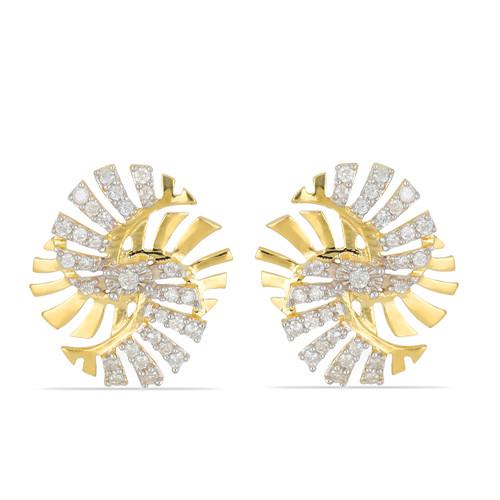 BUY 14K GOLD WHITE DIAMOND GEMSTONE STYLISH EARRINGS